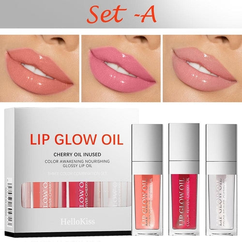 🎁 3Pcs Crystal Jelly Moisturizing Lip Gloss Set – Hydrating Shine & (100% off)
